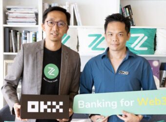 (From left) ZA Bank Alternate Chief Executive Devon Sin and OKX Global Chief Commercial Officer Lennix Lai 
